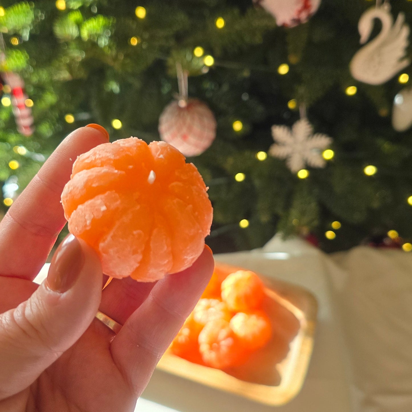 Mandarin Beeswax Candles  - Scented Handmade Set of 3