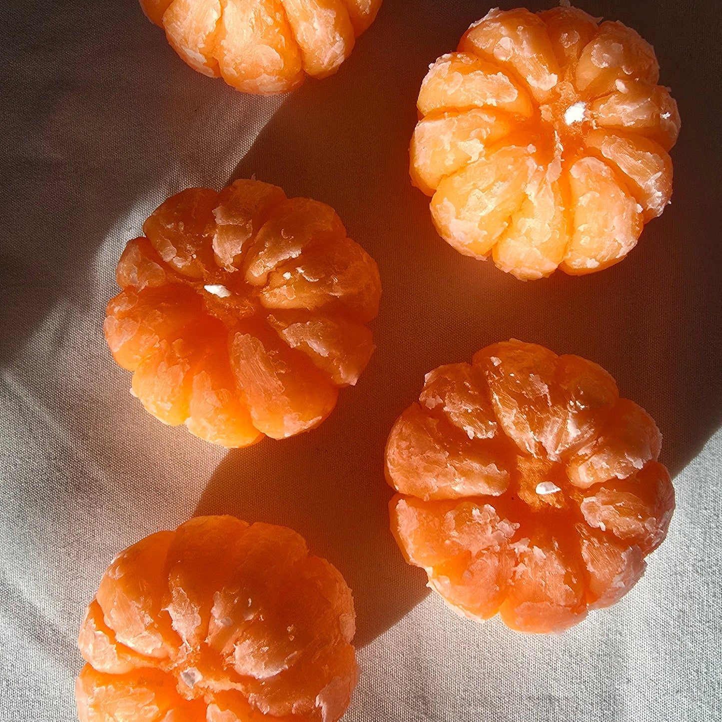 Mandarin Beeswax Candles  - Scented Handmade Set of 3