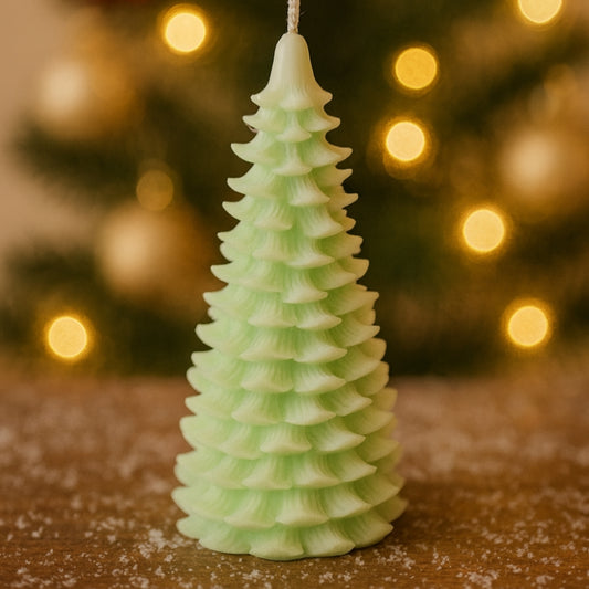 Textured Christmas Tree Candle